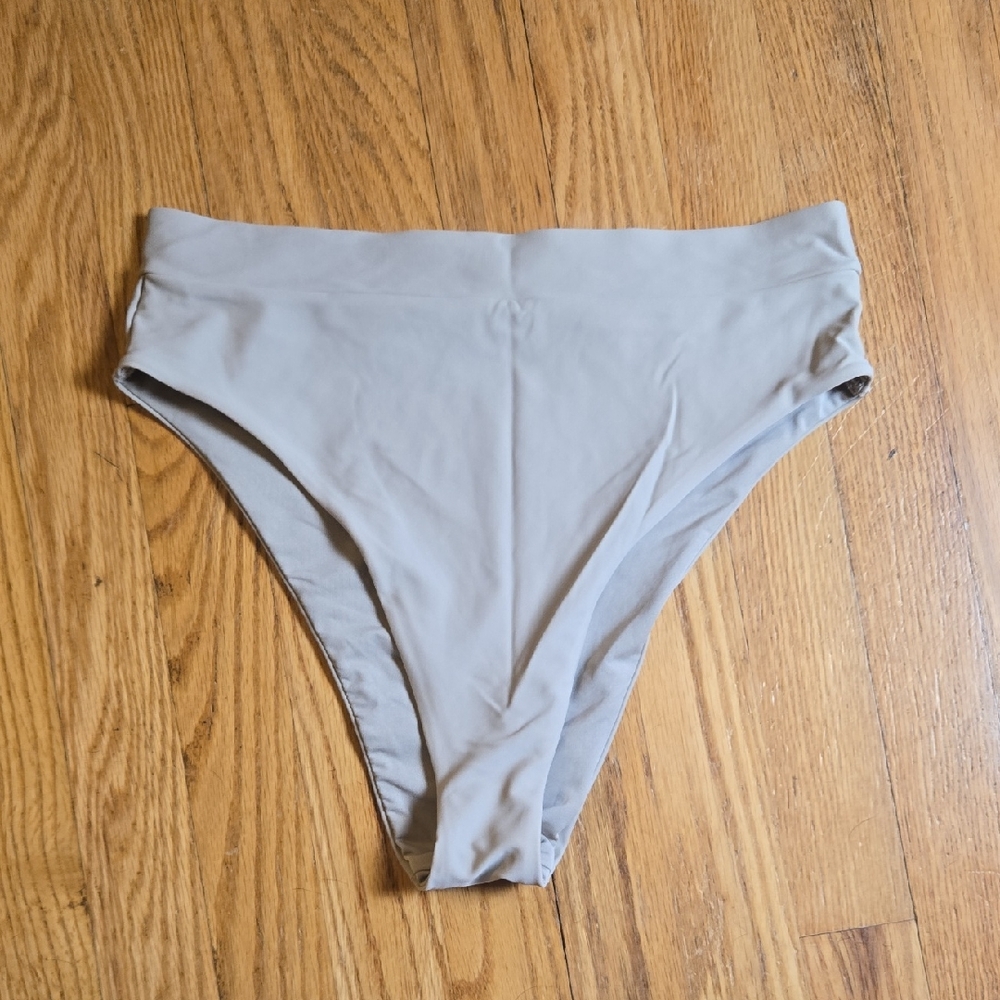 American Eagle Aerie stone gray high waisted cheeky bikini bottom